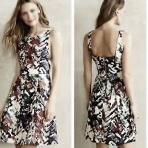 Anthropologie Maeve Women's Capelle Multicolored Abstract Skater Dress Sz XS